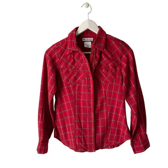 Columbia Tops - Columbia Red Plaid Button Down Flannel XS